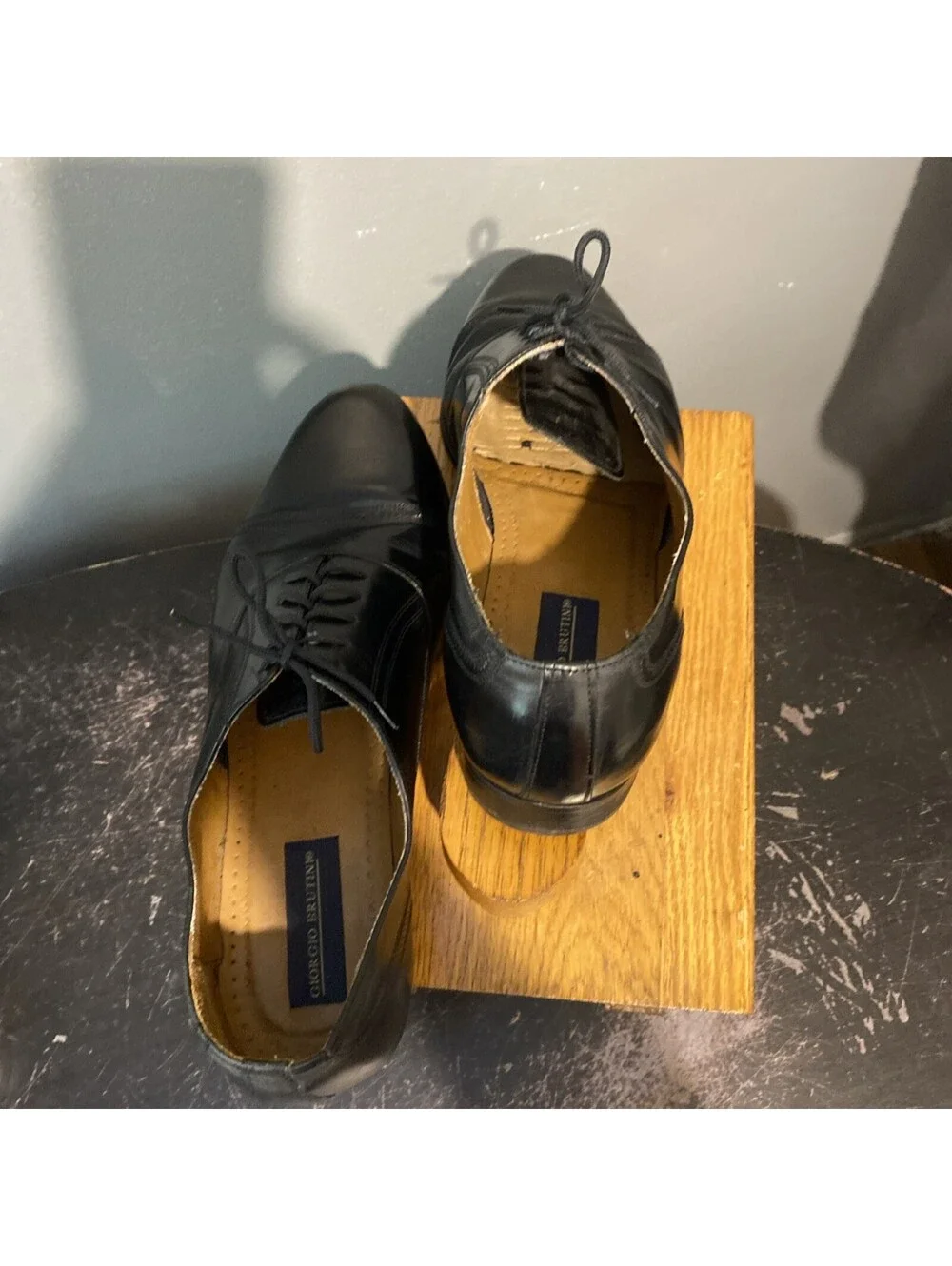 Giorgio Brutini Men Black  Oxford Dress Shoes Size 11.5 EEE